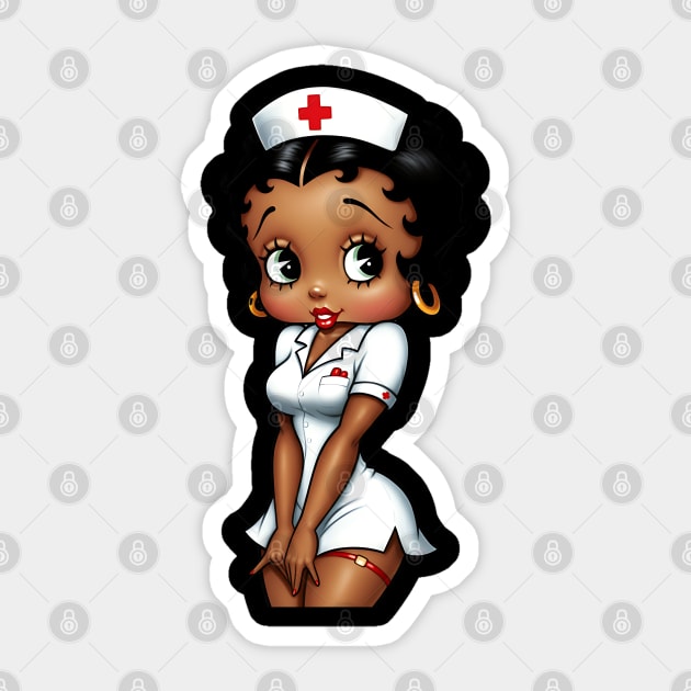 Urban Nurse, Black Nurse Sticker by UrbanLifeApparel